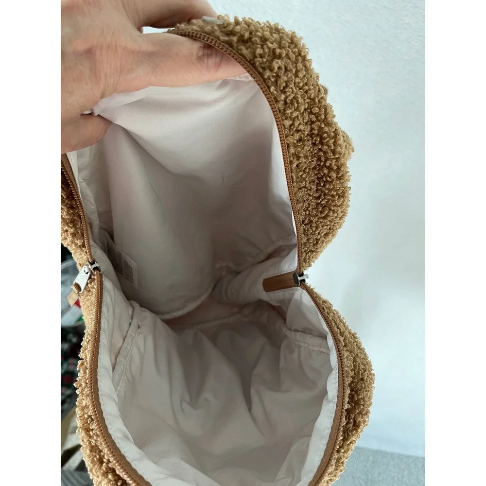 Pura Vida Womens Backpack Mini Brown Teddy Bear Soft Day Bag Accessory